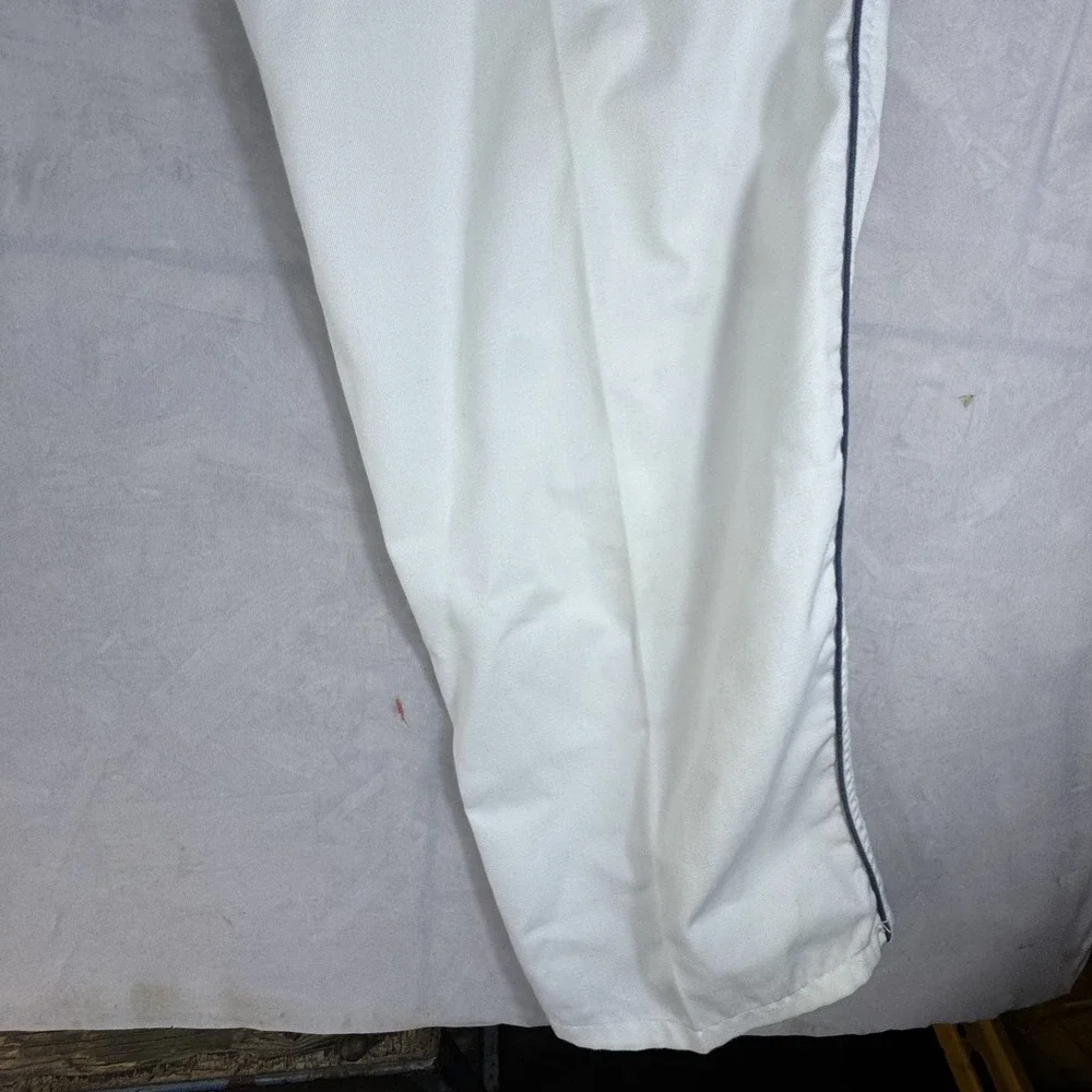 Dickies Track Pants Men 34W White Regular Fit Flat Front Elastic Waisted Pull On